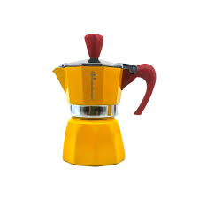 Yellow Italian Moka Pot – 1–2 Cup Stovetop Espresso Maker