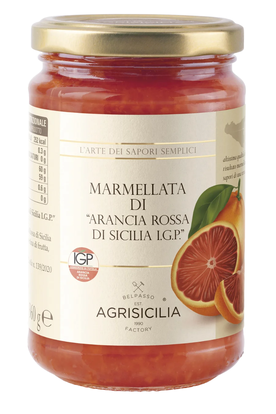 Agrisicilia Blood Orange Marmalade IGP – Sicilian Premium Citrus Preserve (360g)