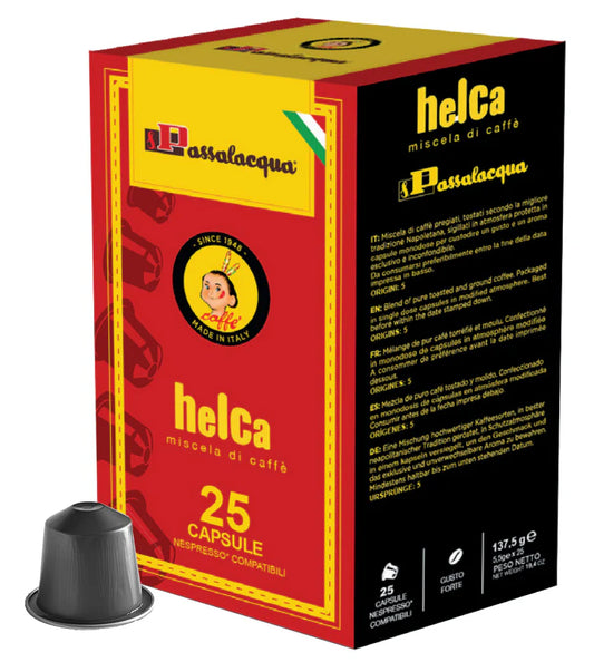 Passalacqua Helca Coffee Capsules (25 Pack) – Nespresso® Compatible | Rich Neapolitan Blend