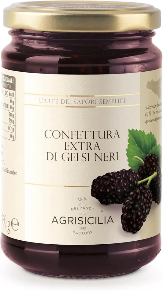 Agrisicilia Black Mulberry Extra Jam – Sicilian Premium Preserve (360g)