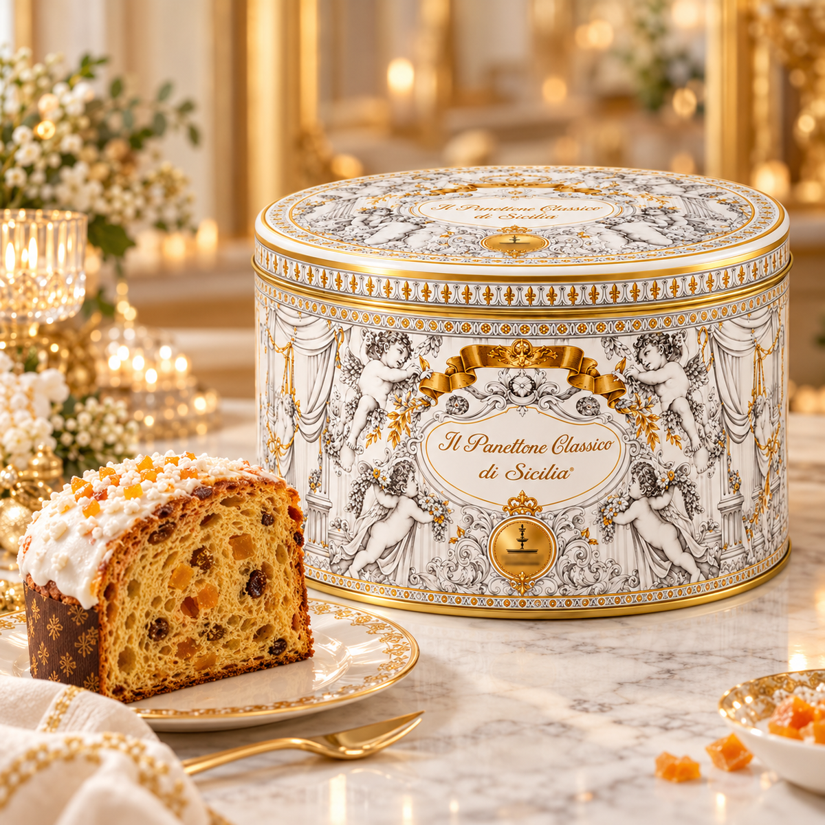 Dolce & Gabbana x Fiasconaro Barocco Bianco Panettone 1kg