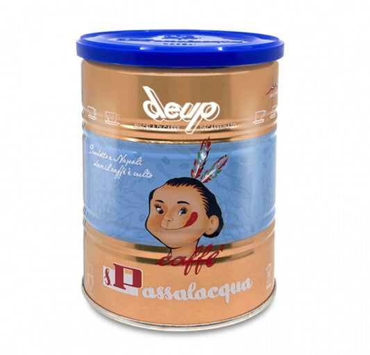 Passalaqua Decaffeinato Ground Coffee – 250 g Tin | Italian Decaf Espresso from Naples