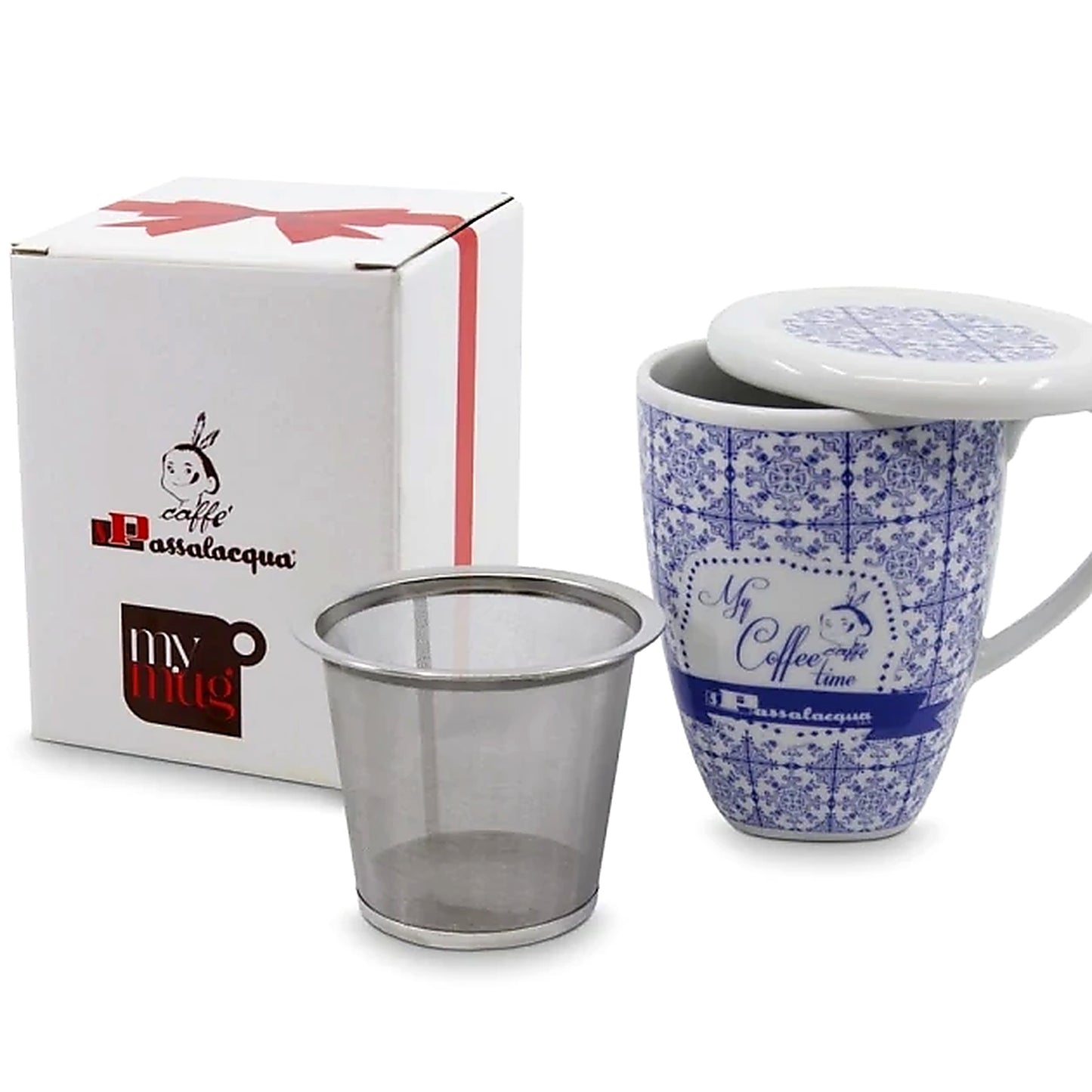 Passalacqua Mug with Infuser & Lid – Italian Tea & Coffee Mug Set