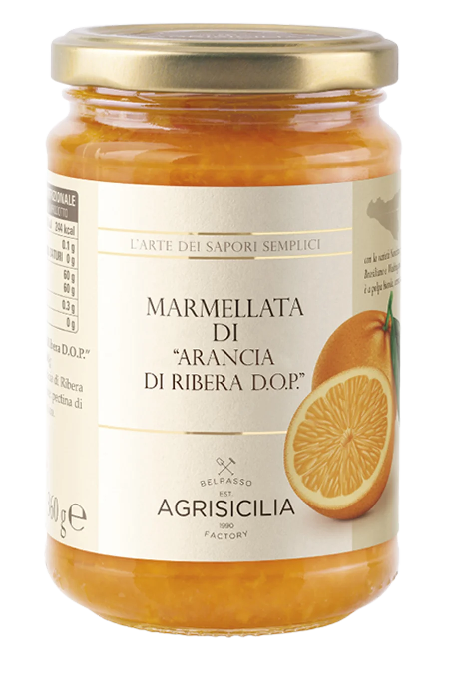 Agrisicilia Orange Marmalade DOP – Ribera Sicilian Sweet Citrus (360g)