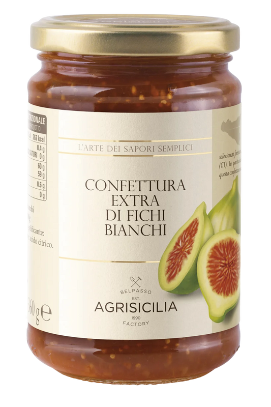 Agrisicilia White Fig Extra Jam – Sicilian Premium Fruit Preserve (360g)