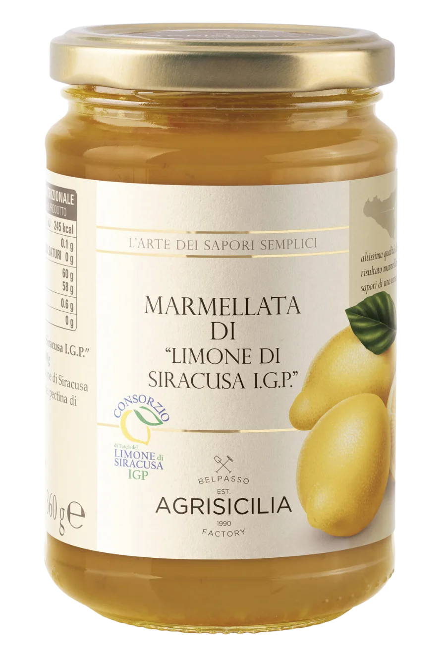 Agrisicilia Lemon Marmalade IGP – Sharp & Zesty Sicilian Citrus (360g)